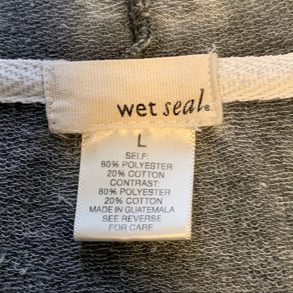 Wet Seal USA Gray Cropped Zip Hoodie - Picture 2 of 3
